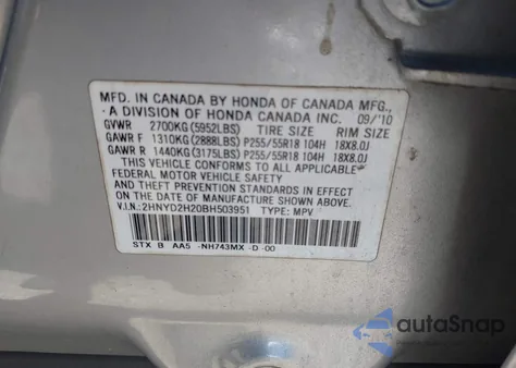 2011 Acura Mdx from USA, damaged, VIN 2HNYD2H20BH503951